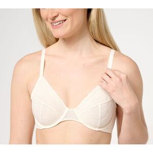 Fashion Women's Bra Sz 34DD All Worthy Lace Unlined Underwire White A275010